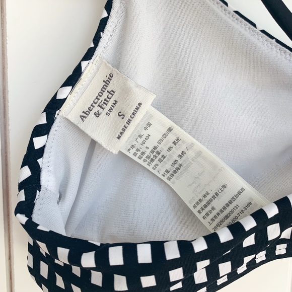 a&f • black & white checkered bikini top - Picture 6 of 6